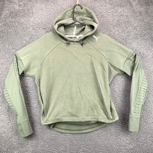 Puma Keeps You Dry Hoodie Womens M‎ Olive Green Long Sleeve Ribbed Athletic